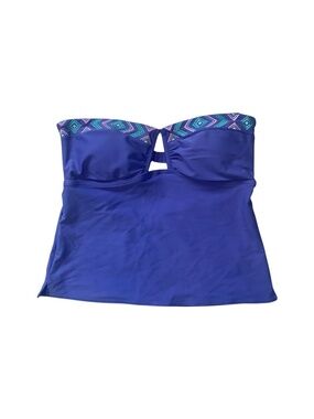 Aerie Tankini Top Women’s M Blue Purple Multicolour Pattern Strapless NWT